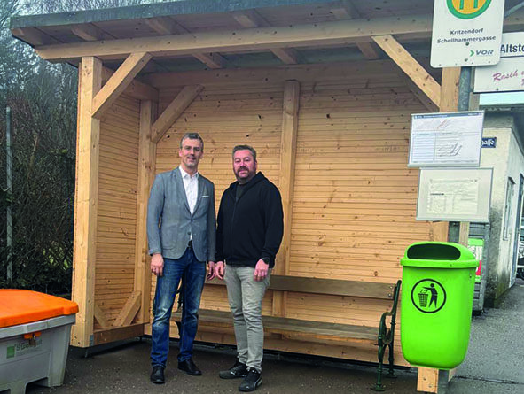 Ein neues Dach für Wartende in Kritzendorf